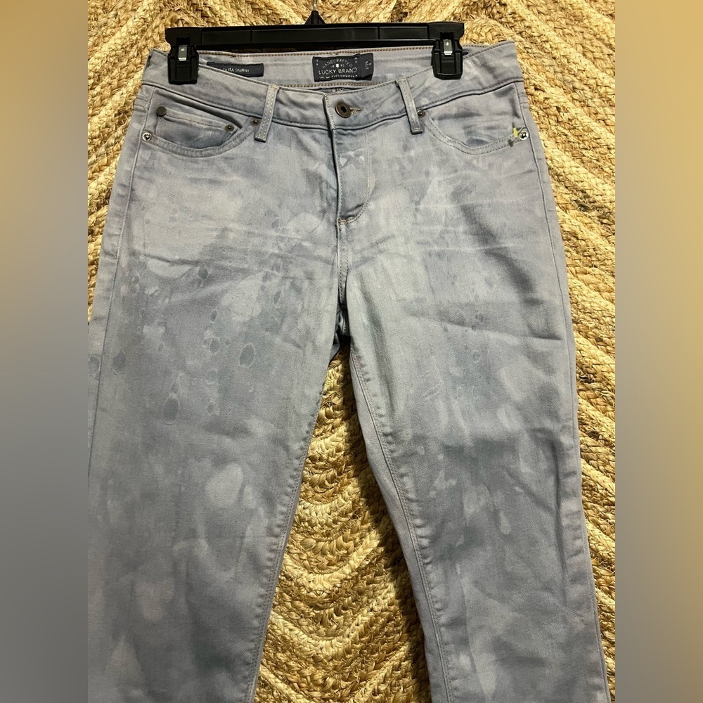 Lucky Brand Women's Lolita Skinny Grey Distressed Cropped Jeans,Size 26,Great - Picture 2 of 10
